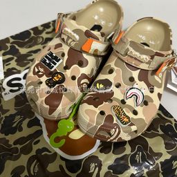 thumbnail for Co-branded ape camouflage beach shoes, hole shoes, low-top casual velcro sandals, men's and women's slippers