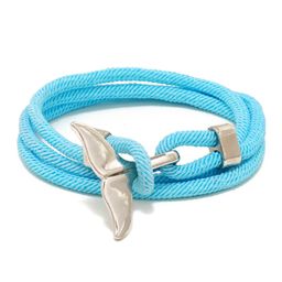 thumbnail for Minimalist Couple Milan Thread Hand-Woven Multi-Layer Bracelet Statement Ocean Style Creative Whale Tail Decoration Bracelet