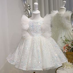 thumbnail for Children's dresses, princess dresses, flower girl wedding, little girl piano player, host dress, girl's birthday puffy skirt