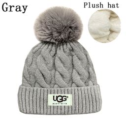 thumbnail for Hats for men and women winter 2023 new knitted plush hats for autumn and winter are versatile to show your face, small warm and thickened Korean hats