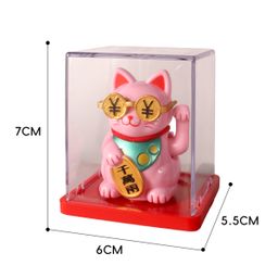 thumbnail for Cross-Border Mini 2inch Lucky Cat Solar Ornaments Automatic Beckoning Cat Car Decoration Front Desk Ornaments Small Gifts