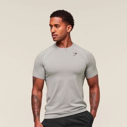 thumbnail for GYMSHARK Muscle Shark New Trendy Brand Sports Fitness Milk Silk Print Long Sleeve Short Sleeve Tight Top