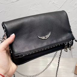 thumbnail for French classic Zv bag, leather small square bag, foreign trade, European and American fashion, versatile wings, armpits, one shoulder crossbody bag
