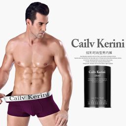 thumbnail for Cailv Kerini Canned Men's Modal High-Elastic Boxer Briefs for Young Men Trendy Four-Corner Briefs