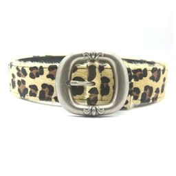thumbnail for Trendy new leopard print horsehair Japanese pinbuckle belt jeans, skirt accessories, fashionable and versatile, personality belt