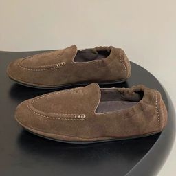 thumbnail for 2025 Autumn and Winter Suede Slip-On Fashion Versatile Comfortable Casual Flat Loafers with Elastic Band for Women