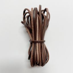 thumbnail for Cross-Border Ready-Made First-Layer Cowhide Rope Dark Brown Brown Black Flat Round DIY Jewelry Shoelace Bag Necklace