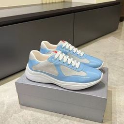 thumbnail for Spot second foreign trade Americas cup P home bright leather mesh breathable casual fashion sports patent leather men's shoes