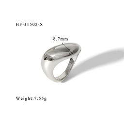 thumbnail for Cross-border popular INS style European and American stainless steel casting rings women's niche closed mouth ring men's shank wholesale