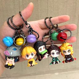 thumbnail for Anime Demon Slayer figure keychain blade cartoon charm doll key pendant car ornament creative keychain