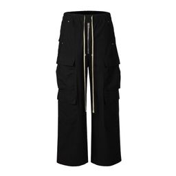 thumbnail for Cross-border hot selling American high street RO style wide-leg cargo pants, men's fashion brand, dark multi-pocket mopping flared pants