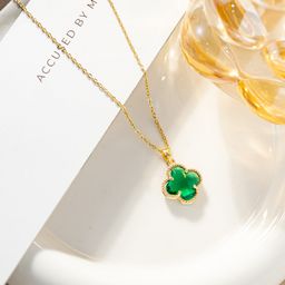 thumbnail for Classic fashion necklace, niche design for women, clover grass, Douyin influencer live streaming, cross-border bestseller wholesale