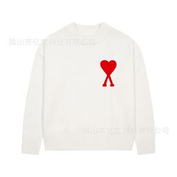 thumbnail for Breaking News! Ami Knitwear Round Neck 25Ss Autumn and Winter New Heart Jacquard Loose Lazy Cross-Border Pullover Knitwear