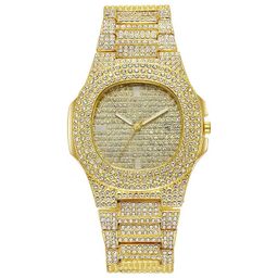thumbnail for European and American hip hop gypsophila fashion men's and women's watches men's square large gold watches trendy steel belt quartz watches large dials