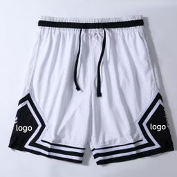 thumbnail for New American shorts, contrasting stripes, casual breathable basketball sweatpants, comfortable running training, loose mesh trend