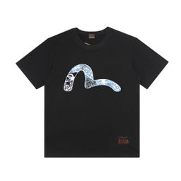 thumbnail for One piece drop-hair 2024 summer new trendy brand Fushen family flower small seagull pattern letter short sleeve unisex