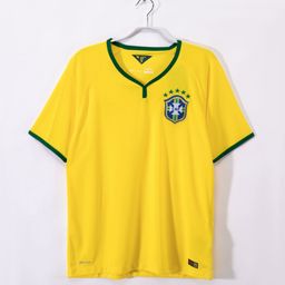 thumbnail for Brazilian national team retro classic football short-sleeved top, street casual hip-hop style wear, World Cup sports