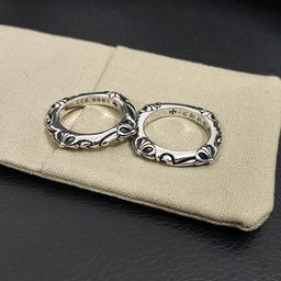 thumbnail for chcroe's new retro cross flower sword ring fashion trend hip-hop men and women couple ring s925 standard