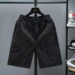 thumbnail for New shorts for men, summer wear, trendy men, slim high-end flocking, trendy big pants, trendy brand casual beach pants for men
