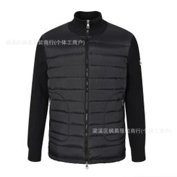thumbnail for 2025 New M Home Knitted Down Jacket Men's Spliced White Duck Down Stand Collar Warm and Versatile Casual Light Jacket
