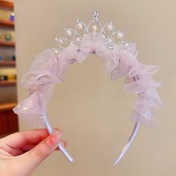 thumbnail for Children's Crown Super Fairy Headband Baby Birthday Veil Headband Female Sweet and Cute Hairpin Han Dynasty Little Princess Tiara