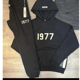 thumbnail for Factory Fear of God Double-Line Essentials Chest Logo Embossed Hooded Fog Quality Sweatshirt