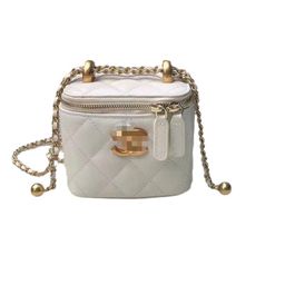 thumbnail for Factory Direct Supply Bag for Women 24 Satchel Mini Lipstick Bag Double Ball Transfer Bead Chain Shoulder Bag Pure Color Accessible Luxury