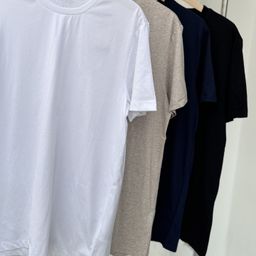 thumbnail for Men's 4-color pony embroidery simple round neck cotton short sleeve T-shirt solid color 2025 summer base loose casual top