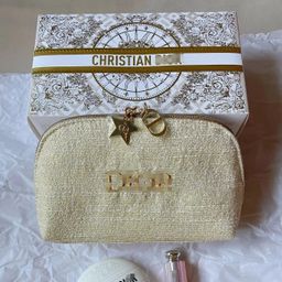 thumbnail for Beauty Counter 2024 Christmas Limited Gift Gold Cosmetic Bag Storage Bag