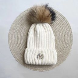 thumbnail for Autumn and Winter European and American New Knitted Hats Korean Style Casual Pullover Cold Hats Raccoon Real Fur Ball Woolen Hats Street Hats Wholesale
