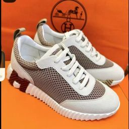 thumbnail for Cross-Border High-End New H Brand Casual Sports Shoes for Women 2026 New Thick-Soled Men's Genuine Leather Couple's White Sneakers H