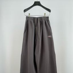 thumbnail for Correct version: B family cola crack frayed trousers, sweatpants, soot color scheme, loose-fit unisex sweatpants