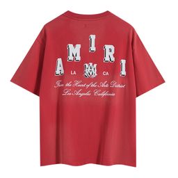 thumbnail for 25S foreign trade cross-Am new letter classic print short-sleeved unisex couple T-shirt iri summer high iri style