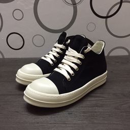 thumbnail for Trendy shoes, DRK black high-tops, couples, men's and women's board shoes, waxed canvas shoes, low-top shoes
