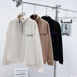 thumbnail for 26 years of spring and autumn, men's and women's semi-turtleneck zipper sweatshirts, polo polo shirts, couples, student embroidered turtleneck cardigans