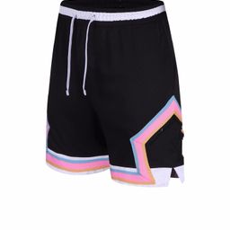 thumbnail for Novos shorts estilo americano com listras contrastantes, calças esportivas de basquete respiráveis casuais, treinamento de corrida confortável malha solta na moda