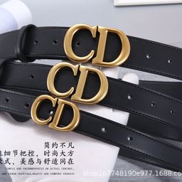 thumbnail for Manufacturer directly supplied Internet celebrity letter CD women's belt leather versatile belt boy student trouser belt thin waist with skirt belt