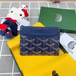 thumbnail for Goya card bag new men's and women's fashion change card holder two-layer cowhide foreign trade new Goya dog tooth card bag