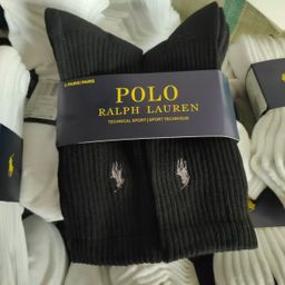 thumbnail for Meias esportivas de comprimento médio Polo Ralph Lauren com fundo de toalha bordado em estoque no atacado estilo ins.