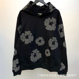 thumbnail for European and American hip hop Cotton Wreath Swearsuit kapok printed hooded sweatpants sports suit