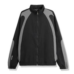 thumbnail for 25 spring new jacket offset printing hook print contrast N casual men's and women's couple versatile jacket 501