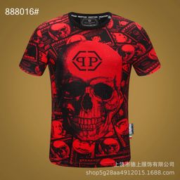 thumbnail for 2024 European and American Style New Men's 3D Print High Quality Flame Ghost Head Men's Casual T-Shirt Violet