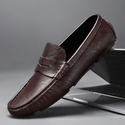 thumbnail for Live Broadcast Explosions Doug Shoes Men&#039;s Genuine Leather Cowhide Cross-border High-end Slip-on Business Soft-soled Casual Shoes Men&#039;s Loafers