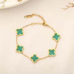 thumbnail for Cross-border New Style Four-leaf Clover Bracelet Women's Korean-style Simple ins Five-flower Fritillaria Good Luck Four-leaf Clover All-match Bracelet Chain