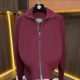 thumbnail for High-Weight Knit Sweater with Double Zippers, Casual Cardigan, High-Neck Men&#039s Autumn and Winter Sweater, Fashionable