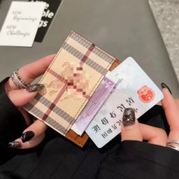 thumbnail for Directly Approved from the Manufacturer, Ready-Made Second-Hand Card Holder, Coin Purse, Double-Sided Card Slot, Plaid Cosmetics Bag, Trendy Brand, Big-Name Leather