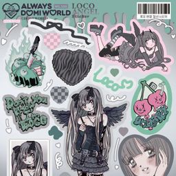 thumbnail for domi sticker ins style hot girl laser character girl ins high-value explosive big coop plate with worry notebook