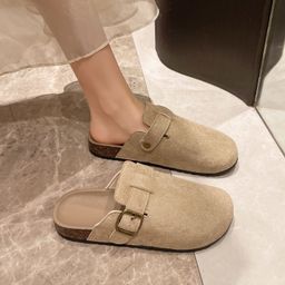 thumbnail for Chinelos de dedo super macios, casuais e confortáveis para uso externo, outono/inverno 2025, novidade, estilo Birkenstock para mulheres.