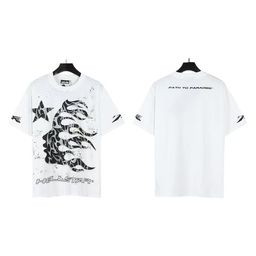 thumbnail for 2024 Summer New Fashion Brand Men's and Women's plus size Loose Short-sleeved Round Neck T-shirt Retro All-match Casual Half-sleeved T-shirt