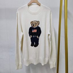 thumbnail for 2025 autumn and winter new cotton heavy industry cartoon bear crew neck college age reduction versatile sweater unisex